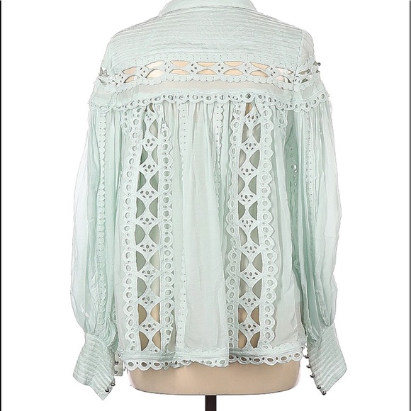 Plunge embroidered Blouse similar to designer style  size L - Picture 4 of 9